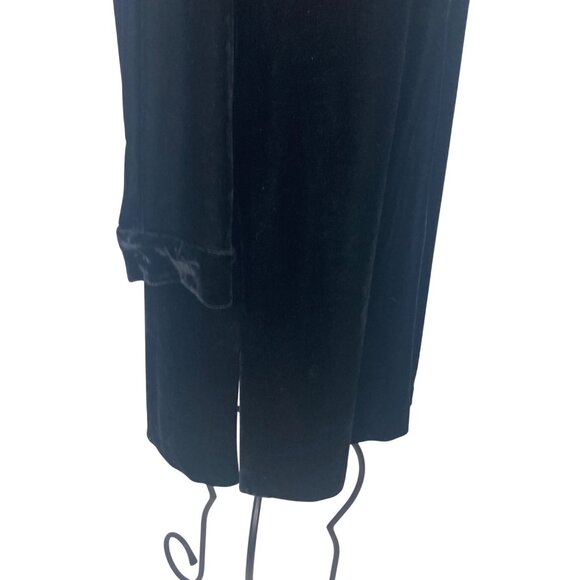 Anne Carson Black Velvet Duster Jacket Womens XL Button Front Whimsigoth Grunge - Picture 4 of 10